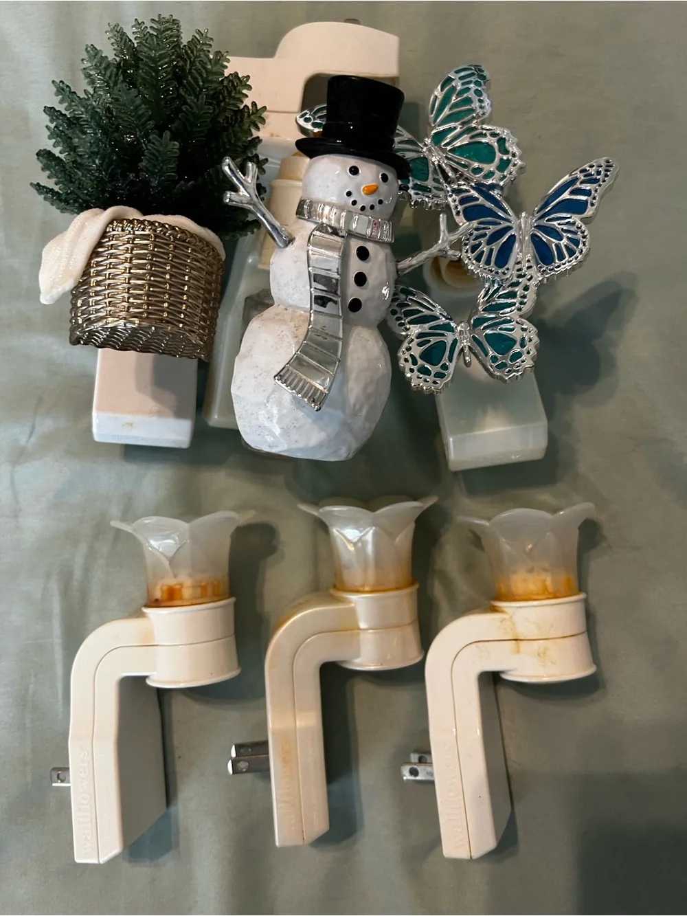 Assorted Plug-In Night Lights with Decorative Accents - White